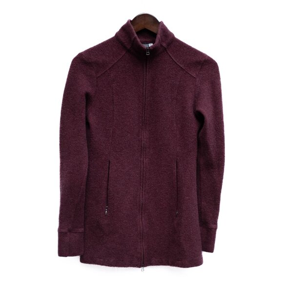 IBEX Merino Wool Full Zip Jacket 🐑 Women’s Small Burgundy | Made in USA - Picture 6 of 13